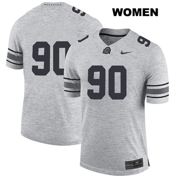 Ohio State Buckeyes Women's Bryan Kristan #90 Gray Authentic Nike No Name College NCAA Stitched Football Jersey GM19I32EN